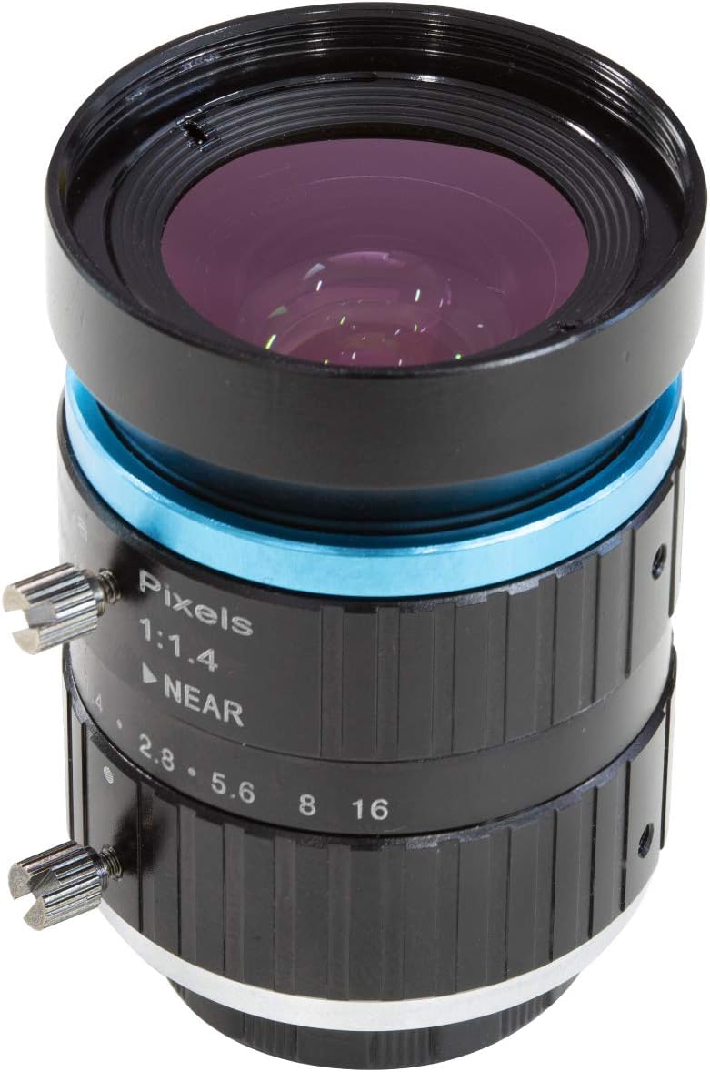 C-Mount Lens for 12MP IMX477 Raspberry Pi HQ Camera, 16mm Focal Length with C-CS Adapter，Manual Focus and Aperture Adjustment