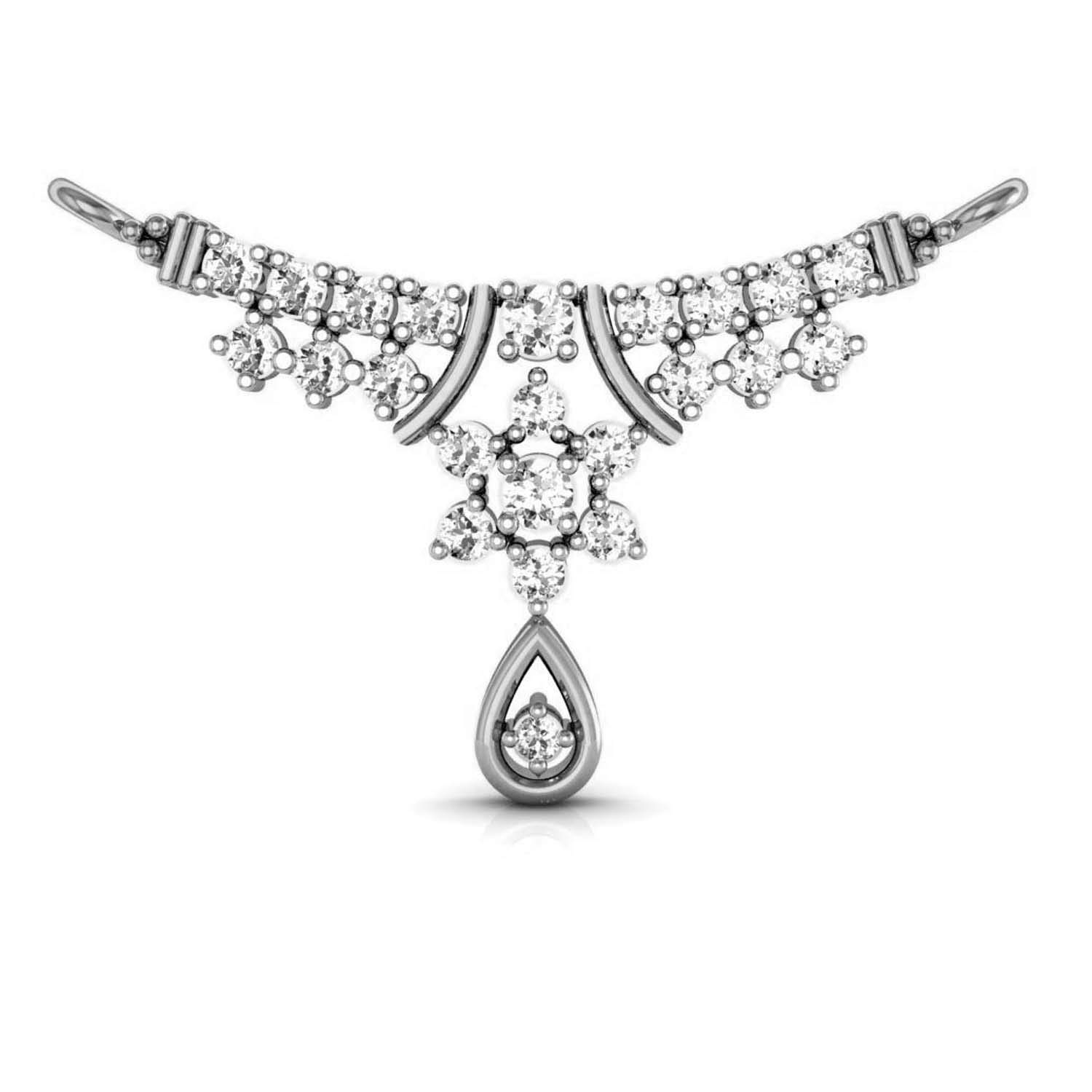 18k (750) White Gold and Solitaire Mangalsutra for Women