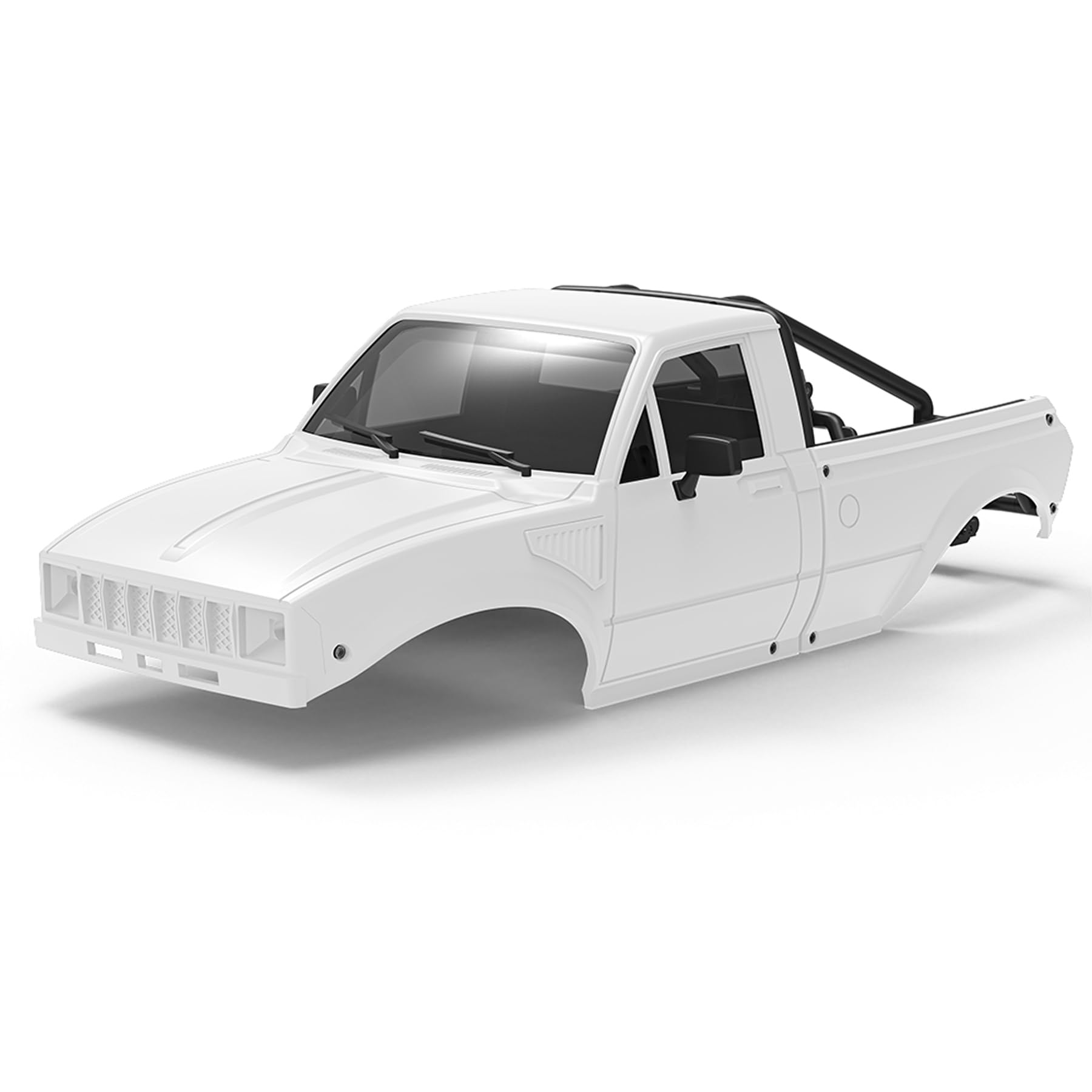Coque rigide SCX24 de ramassage 1/24 blanche avec support de lit pour camion crawler RC