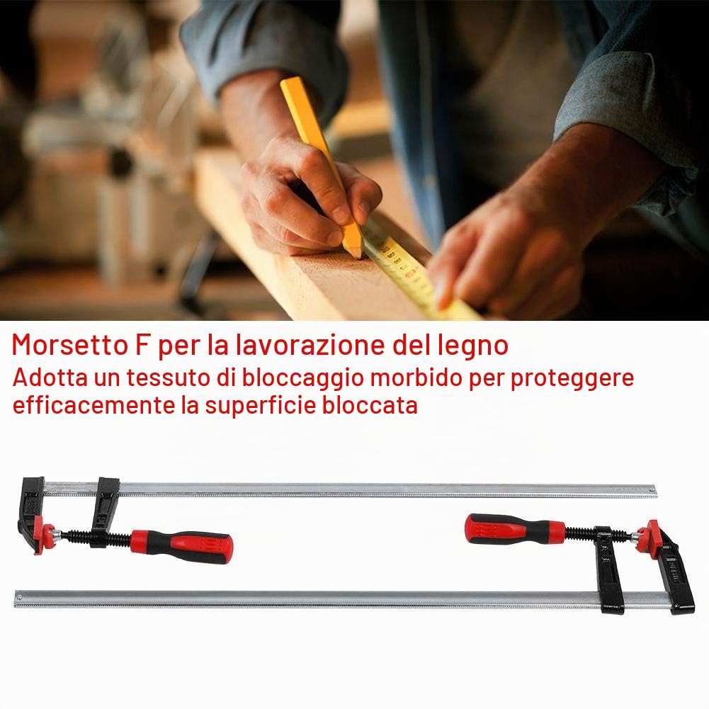 F-Bar Morsetto carpentiere Morsetti a vite per impieghi gravosi Morsetti F Morsetti per barre per la lavorazione del legno Kit di utensili manuali fai-da-te a scorrimento rapido 80 * 600mm 2 pezzi