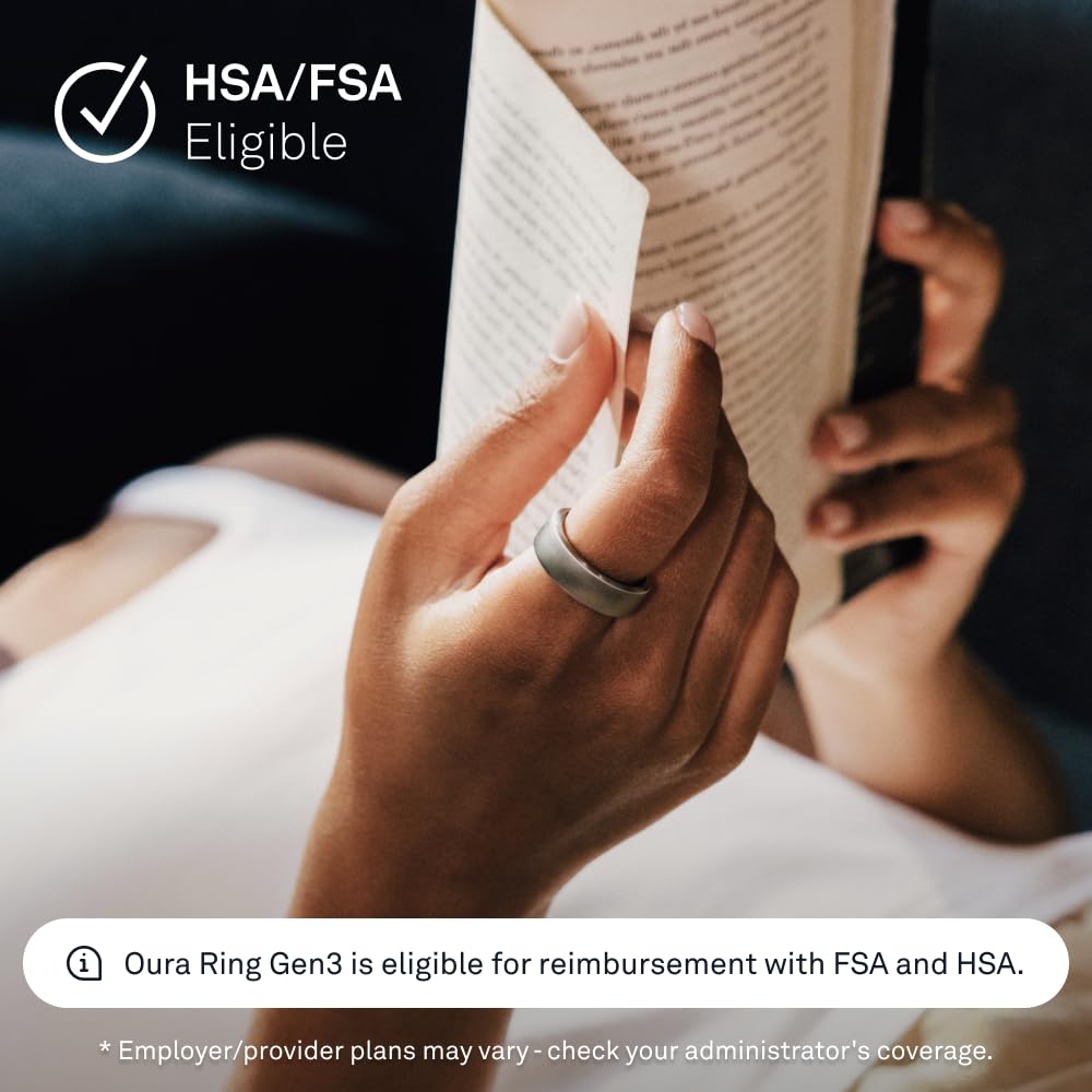 Amazon.com: Oura Ring Gen3 Horizon - Brushed Titanium - Size