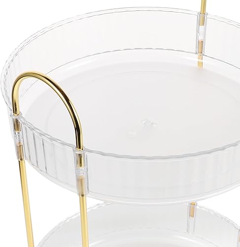 Miniatura 9 de Rotating Makeup Organizer with Rotation Clear Cosmetic Storage Box Adjustable Shelves for Vanity and Bathroom Countertop Skincare Display Rack