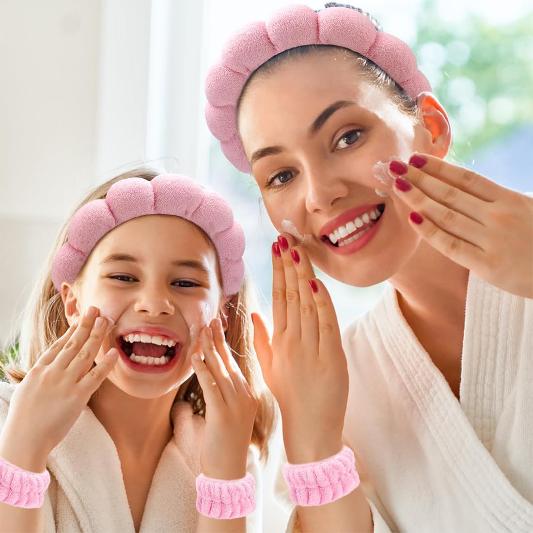 Fascia Per Lavaggio Viso Kawaii Spa Rosa - Morbida Fascia Per Make Up, Detergenza E Feste, Accessorio Bellezza Per Donne E Ragazze - 4