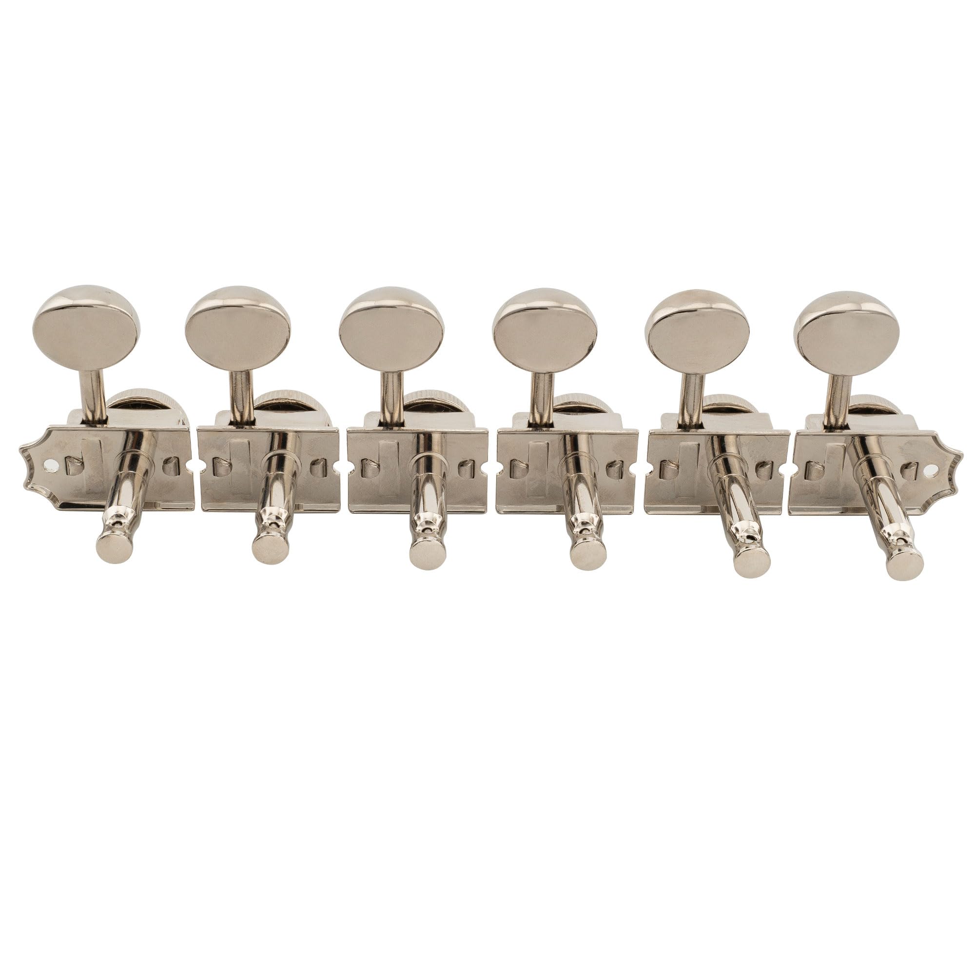 Musiclily Pro R18T-13 Mancino L6 Staggered Meccaniche Autobloccanti Nickel | Semi-Sigillato, Paletta Ovale Vintage , per Chitarra Elettrica Acustica