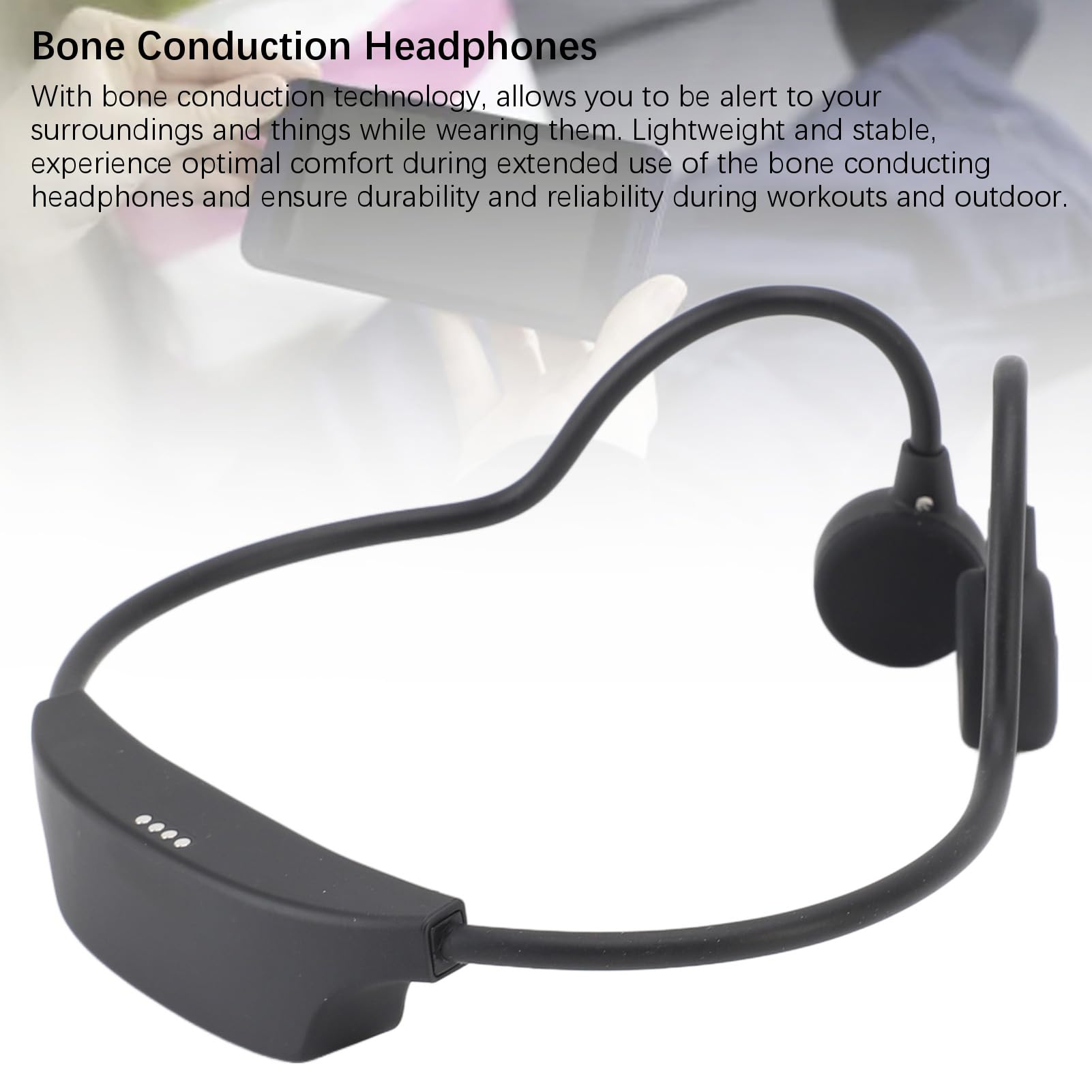 Fockety Auriculares de Conducción ósea, IPX8 Impermeables 16 GB MP3 Bluetooth 5.3 Inalámbricos Deportivos con Diseño de Oreja Abierta para Natación, Correr, Ciclismo, Buceo, Entrenamientos (Black)