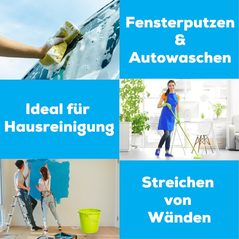 Eimer Putzeimer 5L 3er Set Plastikeimer in Gelb - Robuste, Lebensmittelechte Wassereimer mit Messskala - Langlebige Qualität, Hergestellt in der EU – Bild 5