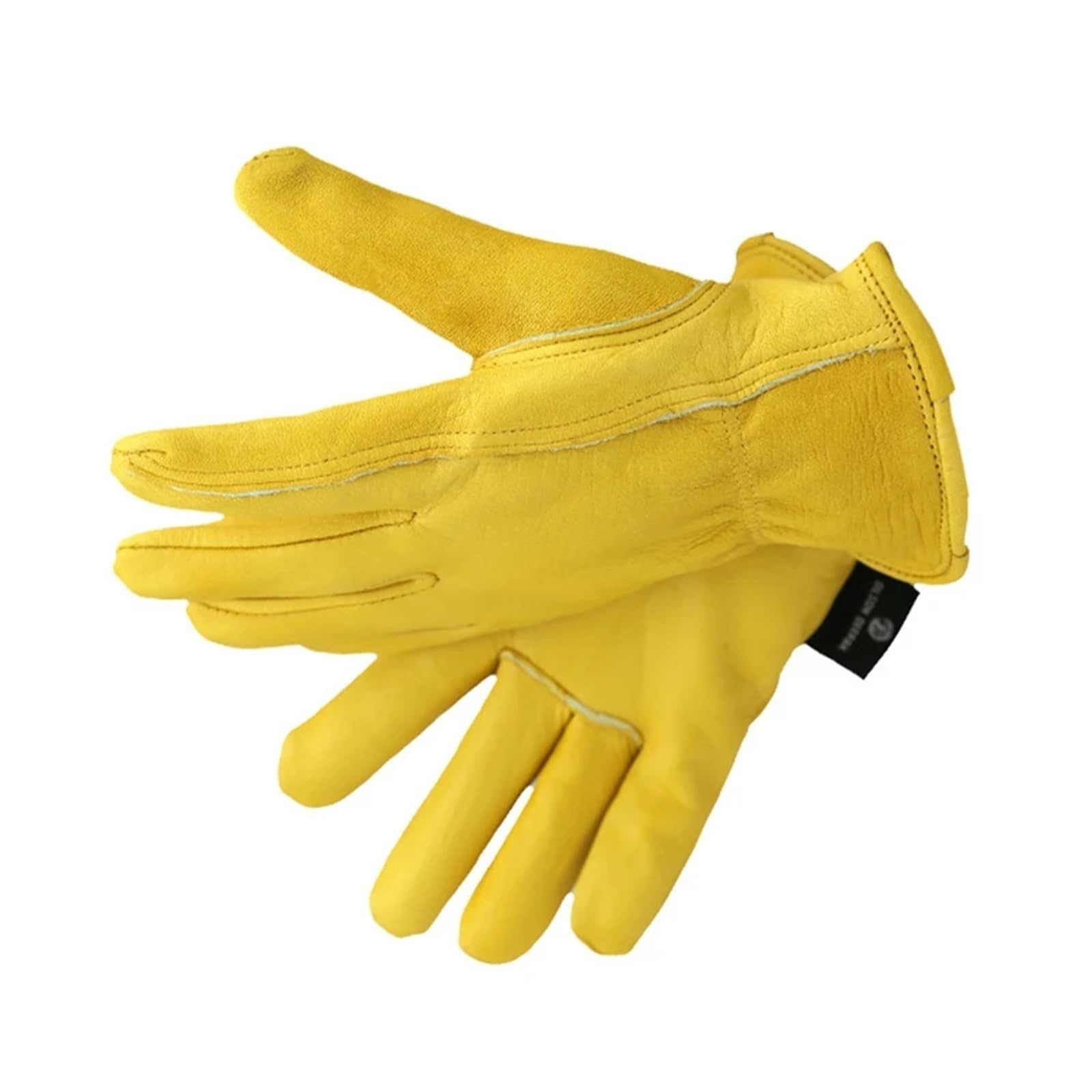 Genérico 5 Pares de Guantes de Trabajo de Piel de Vacuno, Guantes de Seguridad Unisex for Motocicletas, jardinería y tareas laborales