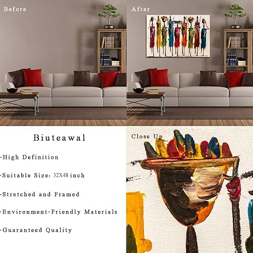 Miniatura 6 de Biuteawal Arte de pared afroamericano, decoración de mujer india, pinturas fotográficas, obras de arte decorativas abstractas para decoración del