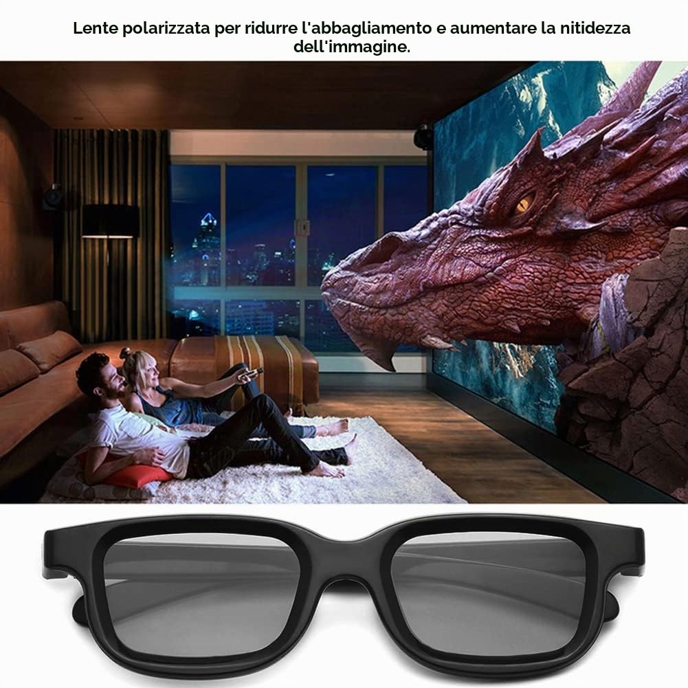 Occhiali 3D passivi polarizzati in 4 pezzi, occhiali 3D per schermo Cinema IMIX, TV 3D, giochi per PC o cinema RealD, video,
