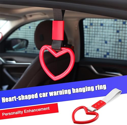 Miniatura 3 de Fekey&JF 2 piezas de anillos Tsurikawa. Correa de mano en forma de corazón, anillo de advertencia del parachoques trasero. Mango japonés en forma de