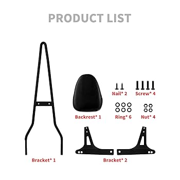 Amazon | HDBUBALUS バイク バックレスト シーシーバー パッド