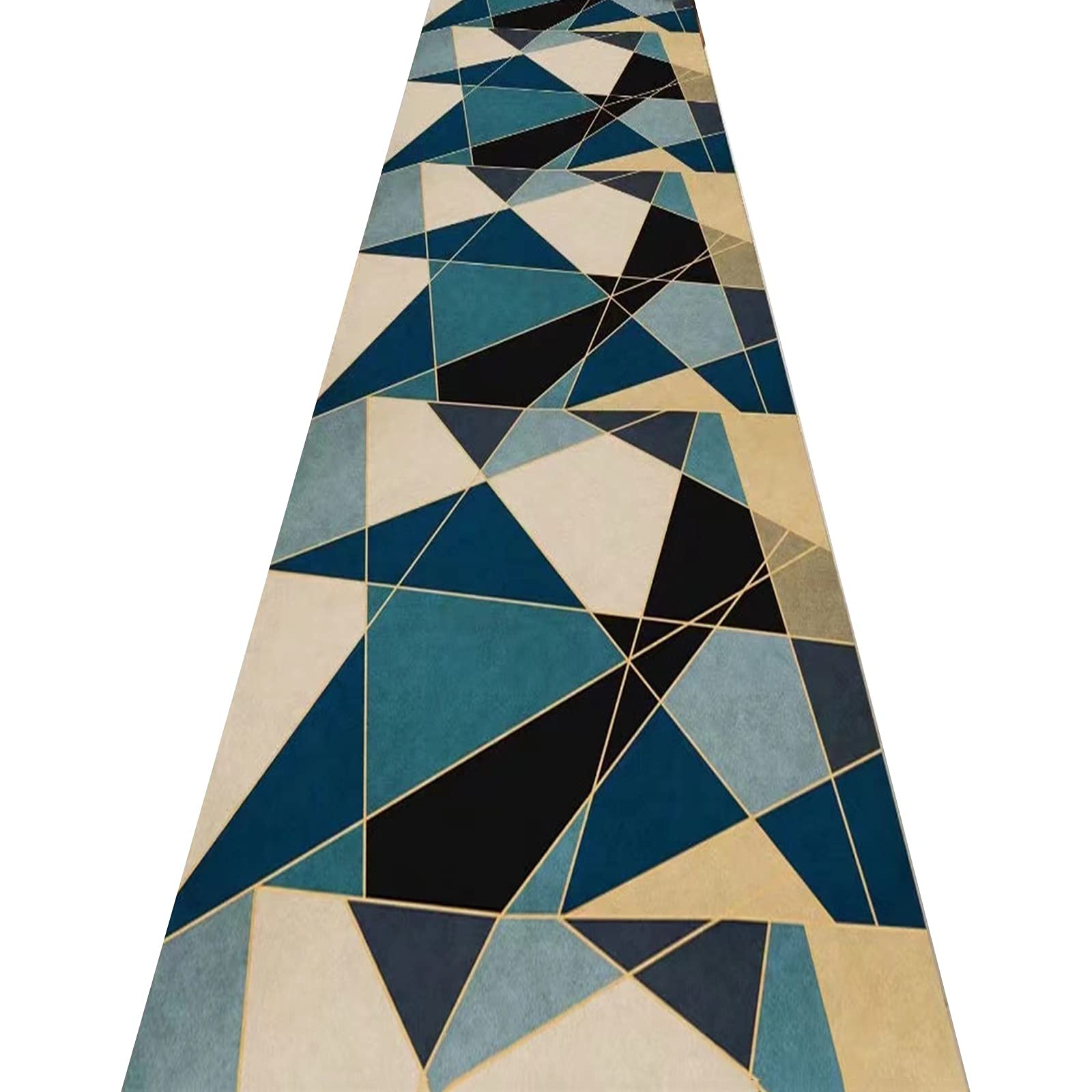 ZRUYI Alfombra de pasillo premium de diseño geométrico irregular y adaptabilidad a medida
