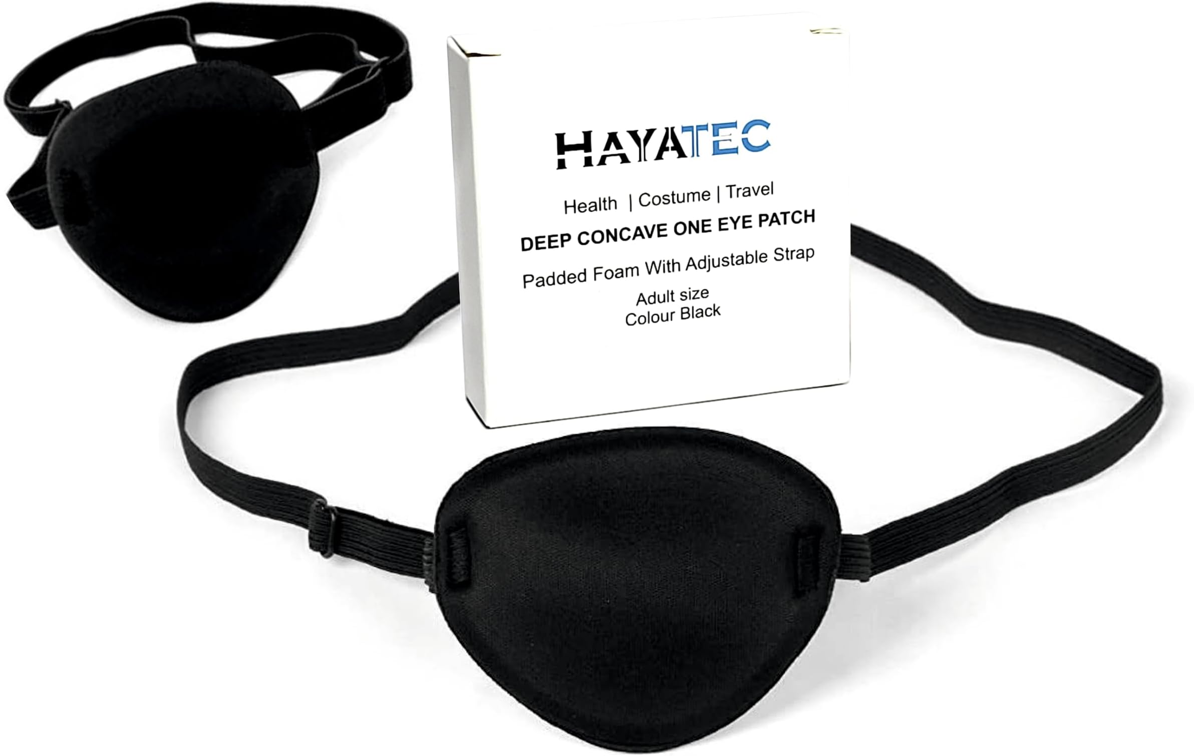 HAYATEC Concave Eye Patch Foam Groove Washable Eyeshades Adjust Strap Kids/Adult (Adult)