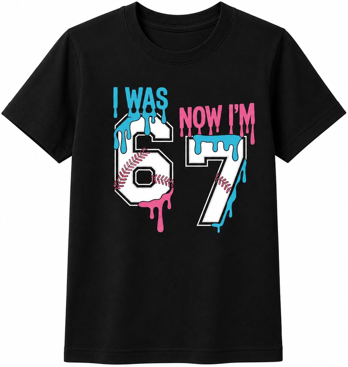 I was 6 Now Im 7 Shirt for Boys Girls Short Sleeve 7th Birthday Shirt Six Seven Shirt for Kids Seventh Party Top