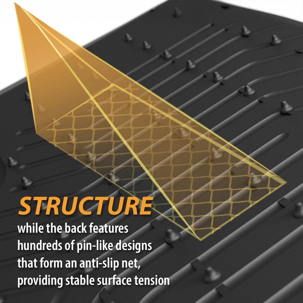 Car Floor Mats Cargo Liners Compatible with 2008-2021 Nissan Frontier Crew Cab All Weather Non-Slip TPE