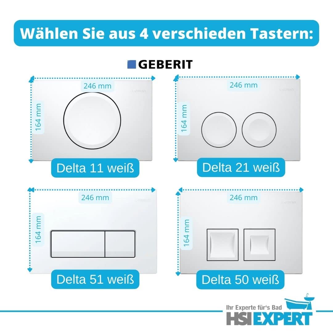 HGMBAD Set Vorwandelement + Bartolo WC + Drückerplatte + WC-Sitz Delta21 Star