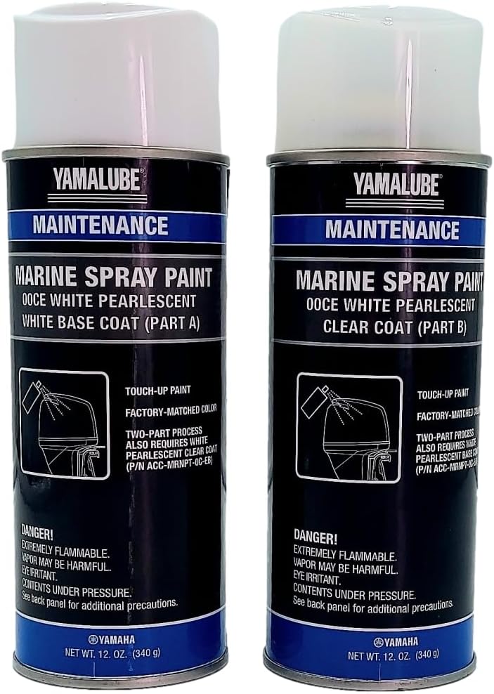 Yamaha Yamalube White Pearlescent/Clear Coat Parts A and B, #ACC-MRNPT-0C-EA and #ACC-MRNPT-0C-EB