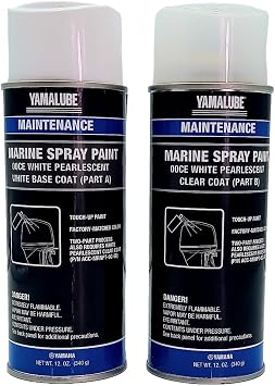 Yamaha Yamalube White Pearlescent/Clear Coat Parts A and B, #ACC-MRNPT-0C-EA and #ACC-MRNPT-0C-EB