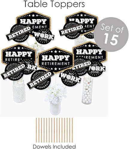 Miniatura 5 de Big Dot of Happiness Happy Retirement - Suministros para fiestas de jubilación - Kit de decoración de pancartas - Paquete de fondo