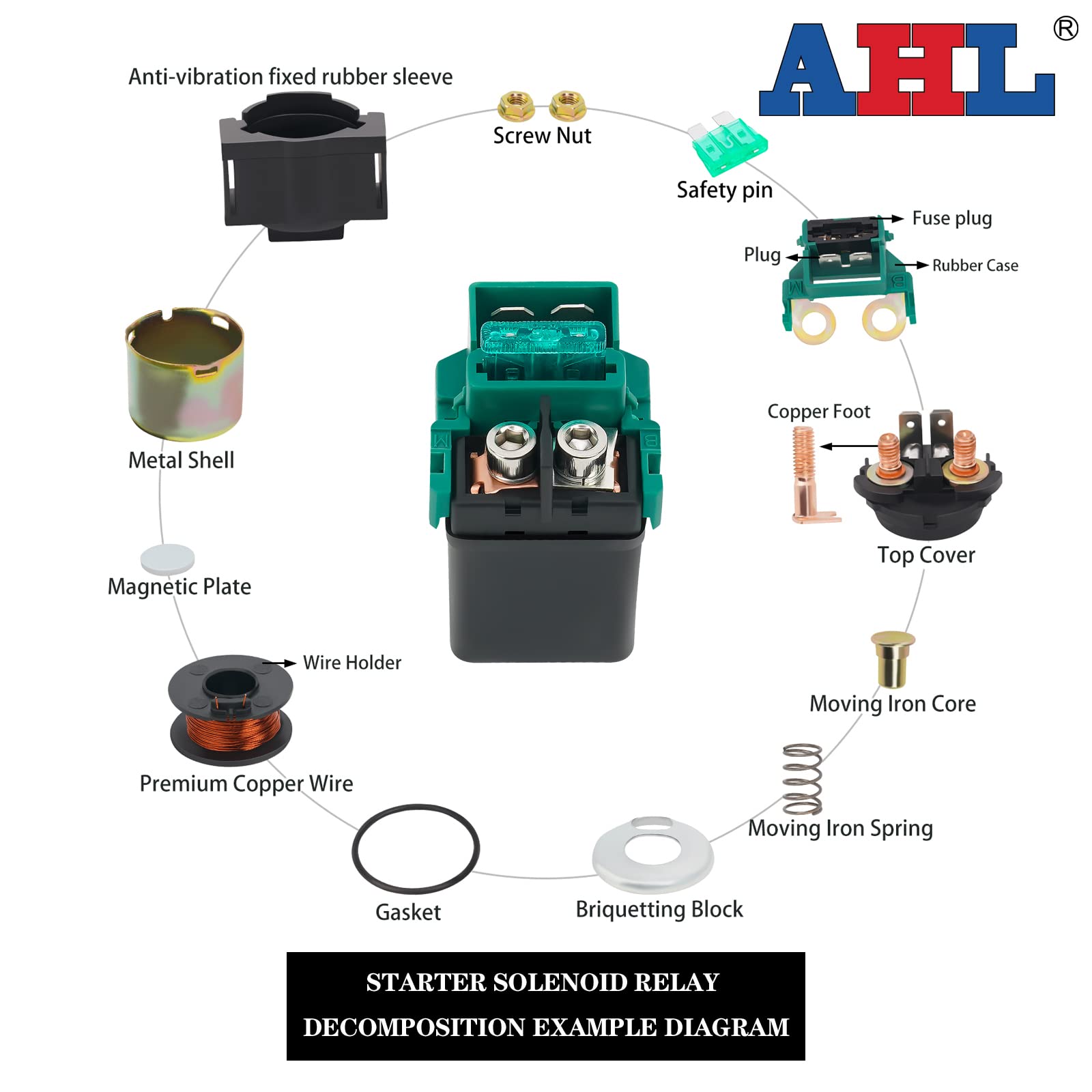 AHL Motocicleta Solenoide Relé De Arranque para 750 VFR750 VFR750F INTERCEPTOR 1990-1997