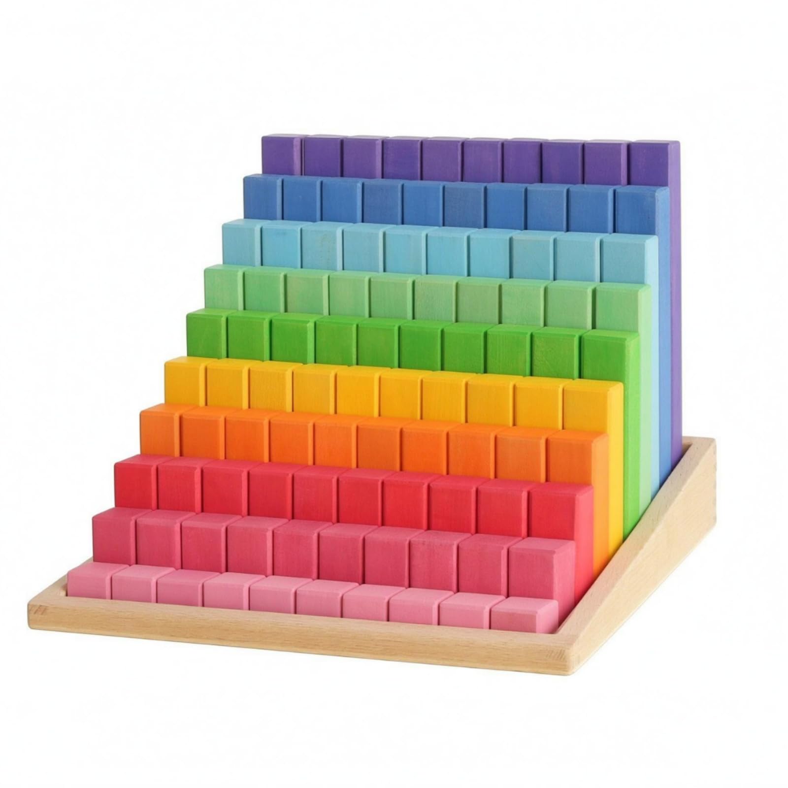 Amagogo Jeu Éducatif Blocs en Bois avec Base Rectangulaire Inclinée et Pièces Dégradées pour Apprentissage s Hauteurs avec Construction Robuste pour Développer l'Attention et