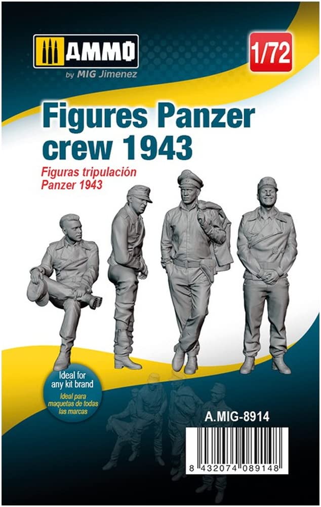 Amo AMO-8914 1/72 German Army Tank Crew 1943 Set di 4 pezzi di plastica per modellini