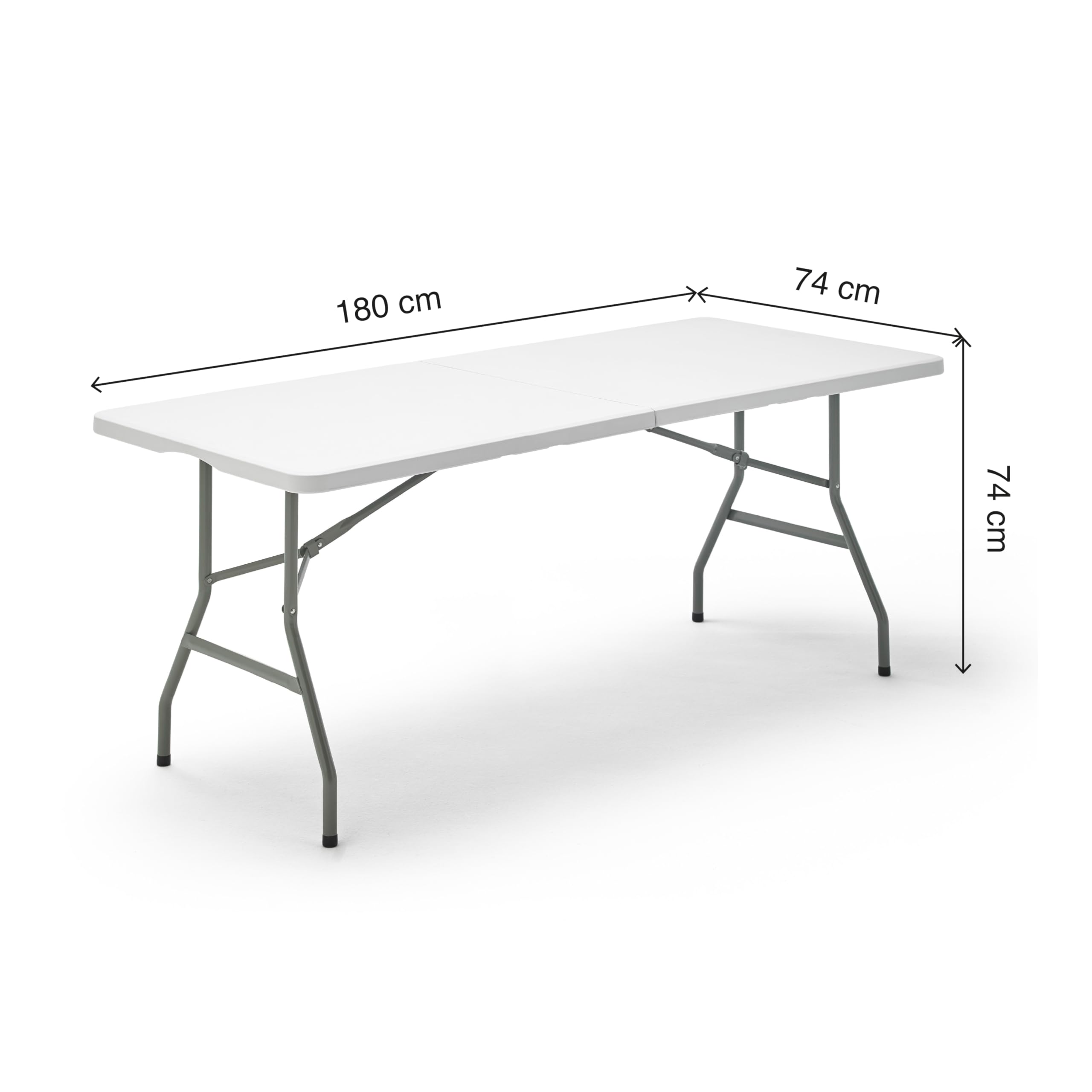 KG KITGARDEN - Mesa Plegable Portátil Multifuncional, 180x74x74cm, Blanco