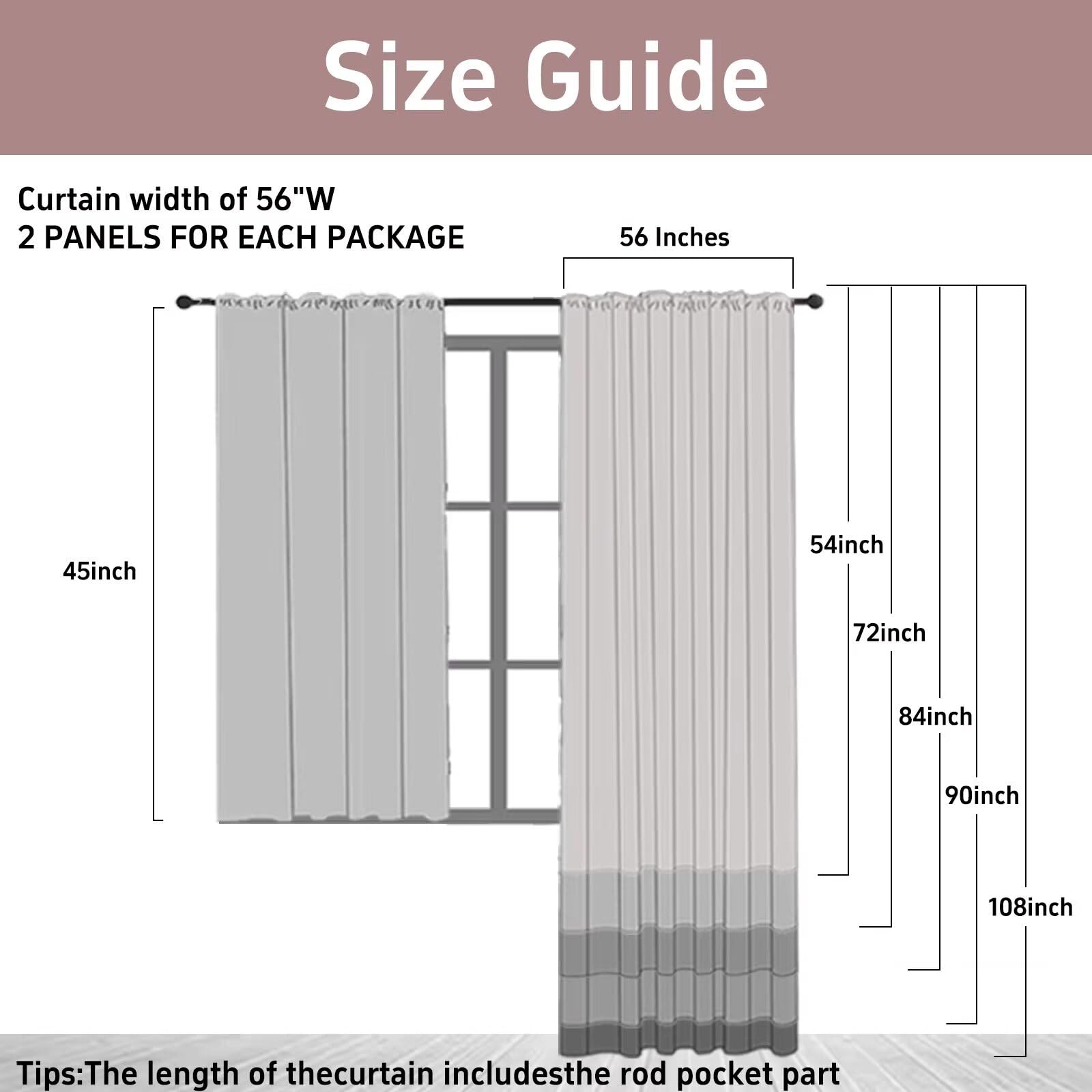 Pacok Red Voile Curtains - Image 2