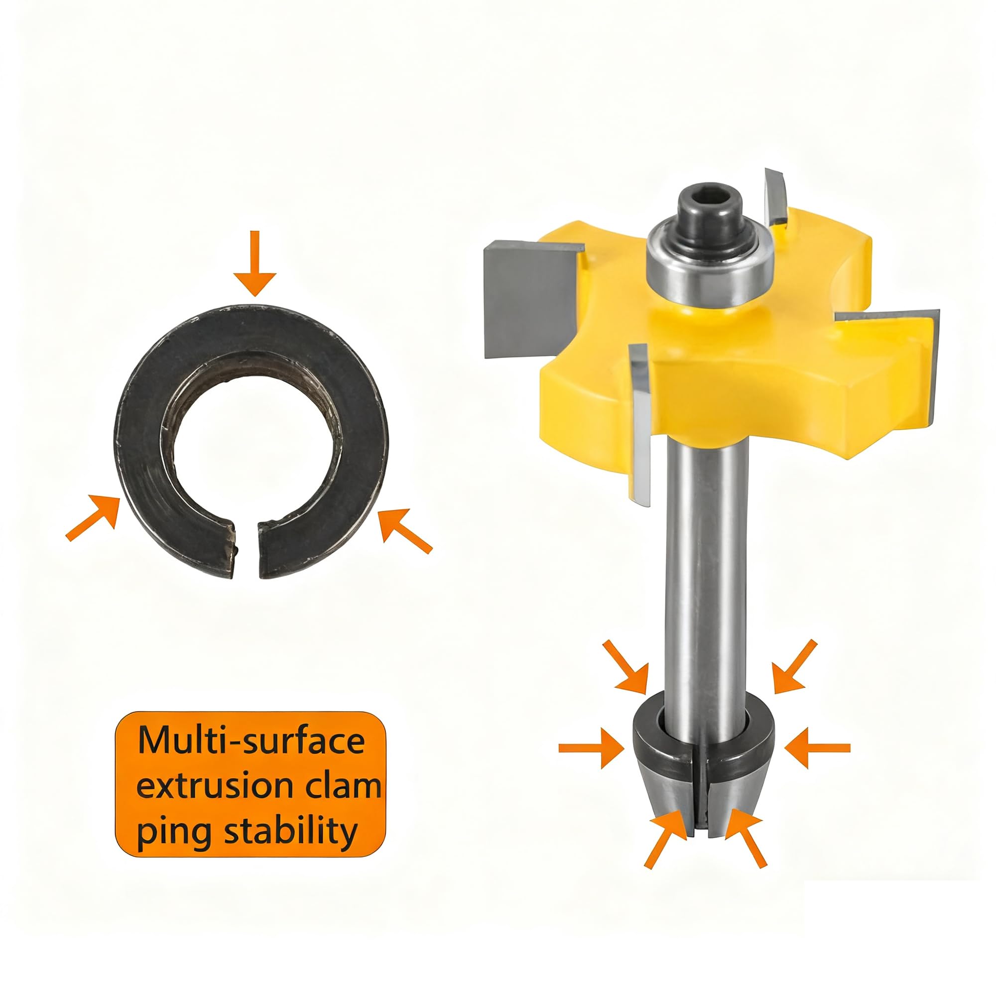 Zestaw 8 tulejek zaciskowych, frezarka górnowrzecionowa, akcesoria do Einhell Katsu Bosch Dewalt, 6 adapterów zaciskowych (6 mm, 6,35 mm, 8 mm) + 2 nakrętki do maszyny do grawerowania, precyzyjne