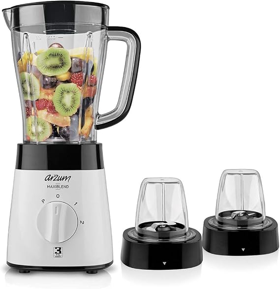 Arzum AR1057 Maxiblend إبريق خلاط، 500 W، 1.5 L حجم، شفرة الفولاذ المقاوم للصدأ، أبيض