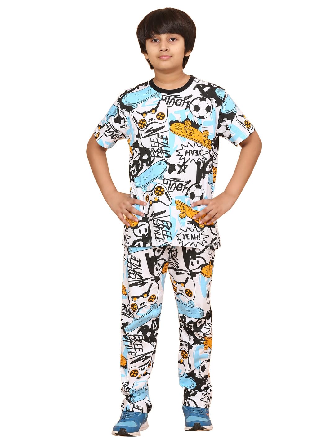 Ninos Dreams Cotton Coord Set - Boys Night Suit, Loungewear, Night Dress