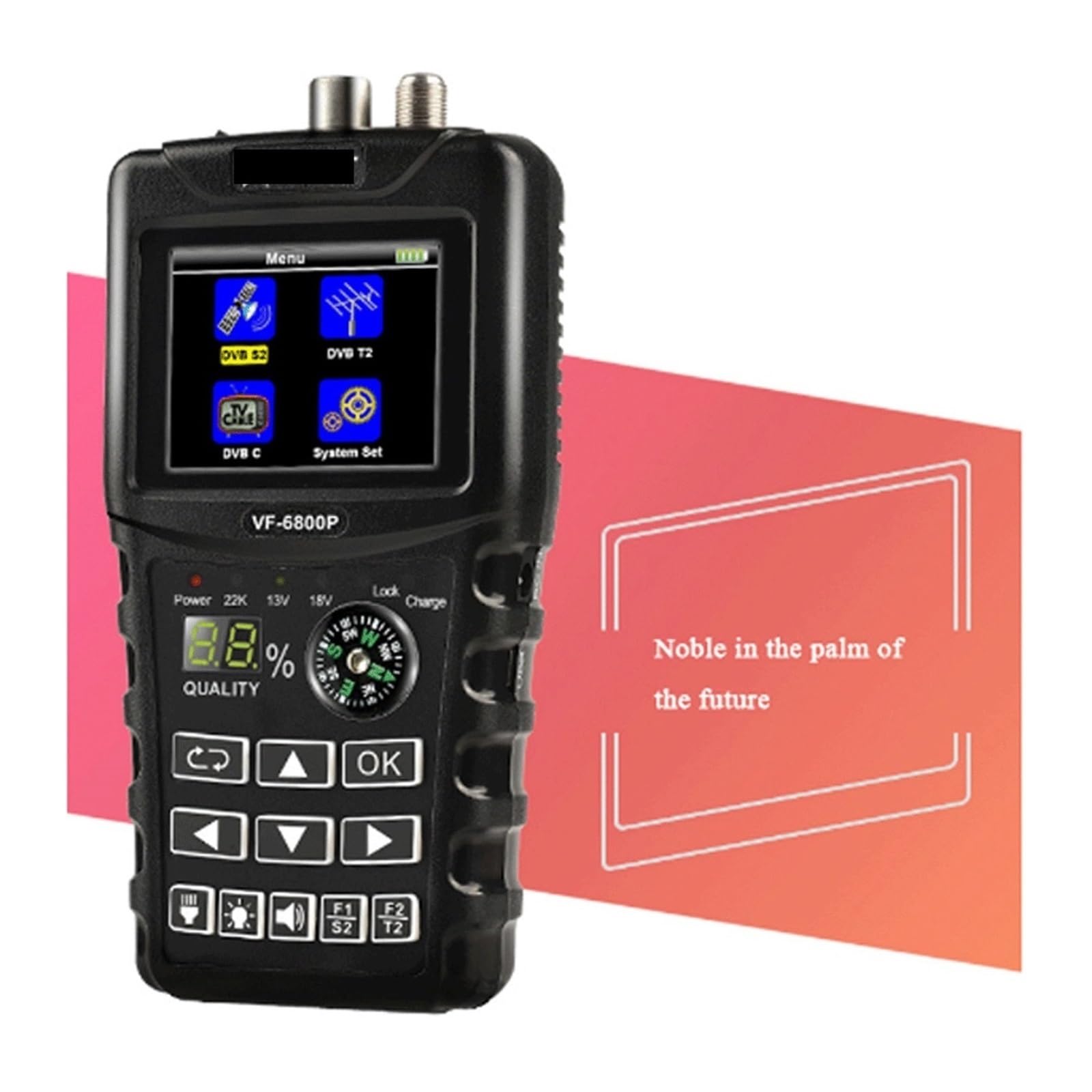 Cercatore satellitare, Satellite Finder DVB-T2/DVB S2/DVB C Sat Meter For TV Receiver DVB T2 Tuner HD Digital Satfinder
