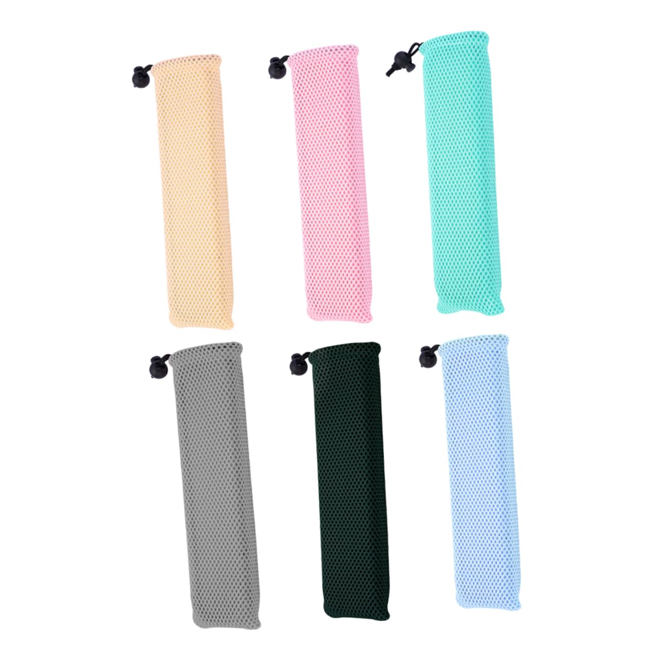 GALPADA 6pcs Silverware Bag Portable Mesh Pouch for Fork Spoon Sets – Easy to Open Close, for Hiking and Office Random Color