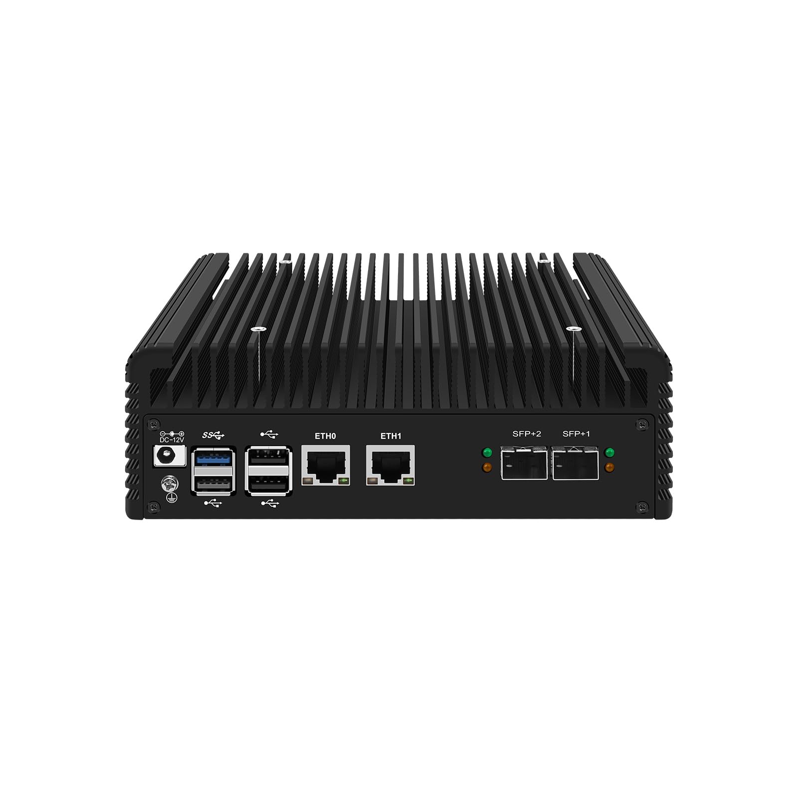 Firewall Appliance, Mini PC, PFSense, Mikrotik, OPNsense, VPN, Router PC, N100, RJ71, 2 x 2.5GbE LAN, 2 x SFP+ 10GbE 82599ES, 2 x HDMI, TF, Type-C, 0 RAM, 0 Storage, Barebone No System