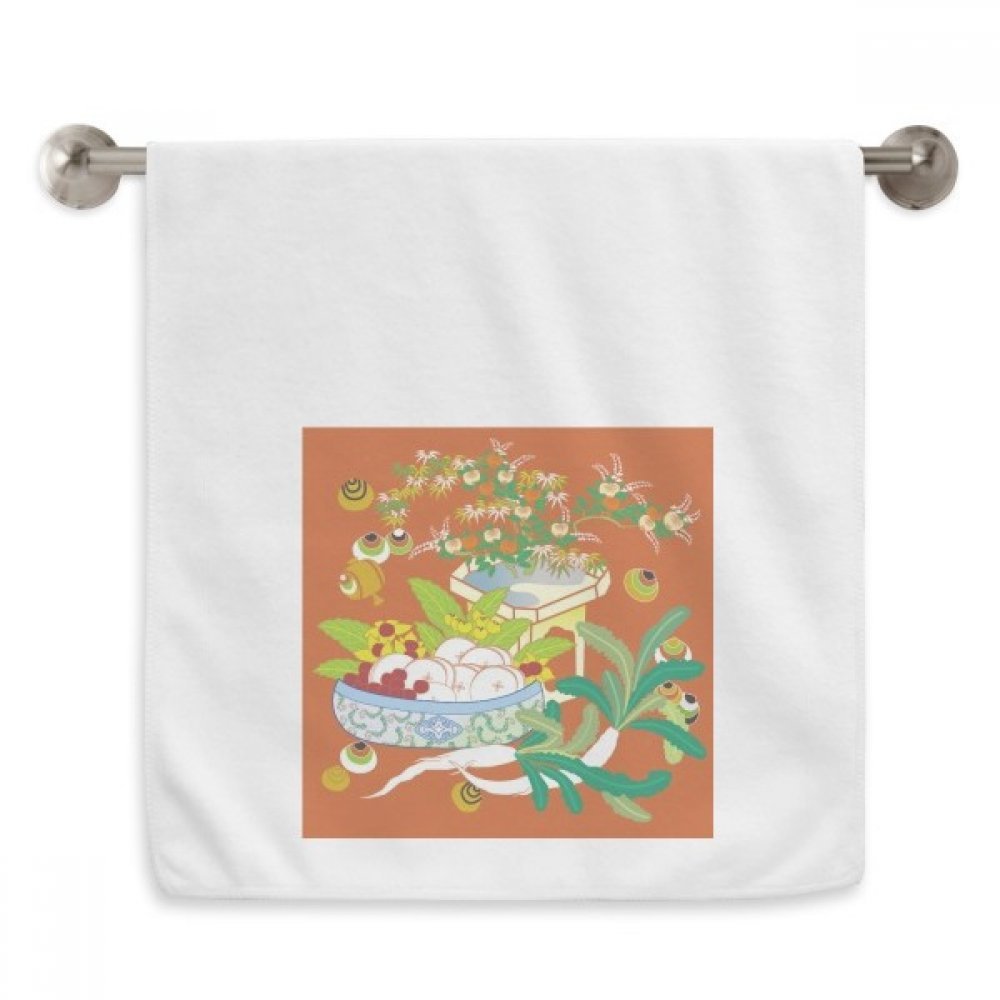 Serviettes débarbouillettes peinture colorée drap de visage blanc