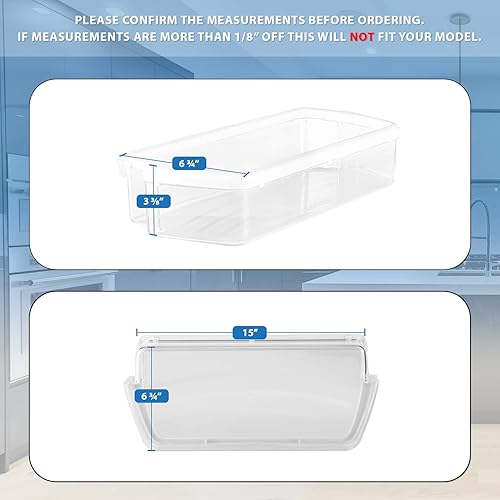 Miniatura 3 de WPW10321304 WPW10321304 - 2 contenedores de estante de puerta ultraduraderos compatibles con refrigerador Whirlpool, WPW10321304