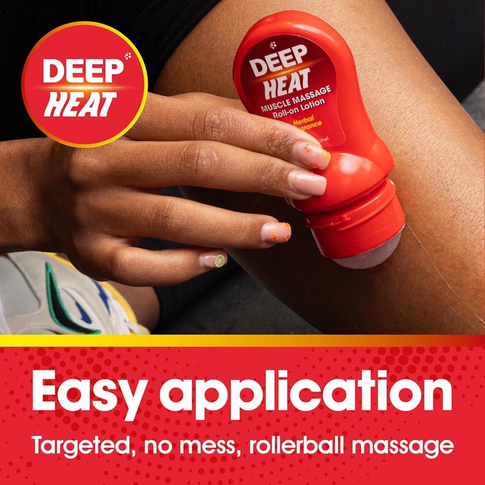 Deep Heat: 6 confezioni di lozione roll-on per massaggio muscolare a calore profondo, 50 ml per atleti, persone con dolori muscolari, unisex