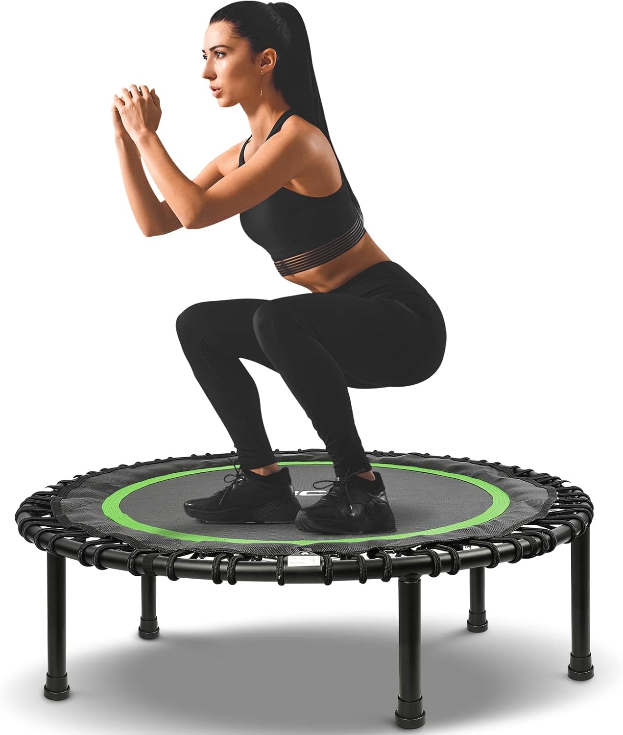 BCAN 40" Foldable Mini Trampoline, Silent Bungee Cord, Stable & Quiet