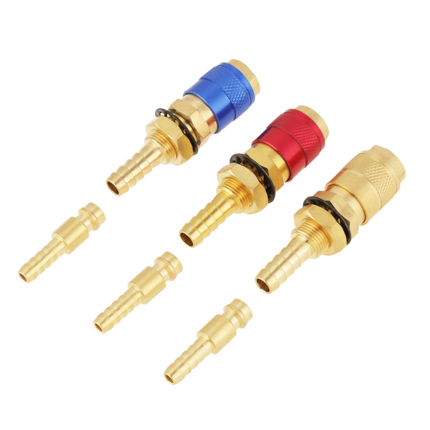 Quick Connectors,3Pcs 8mm Brass Connector Fitting Water Cooled & Gas