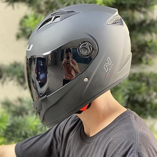 Miniatura 3 de Cascos de motocicleta de cara completa para adultos, hombres y mujeres, casco ligero de ciclomotor, scooter de carreras, motocicleta eléctrica, con