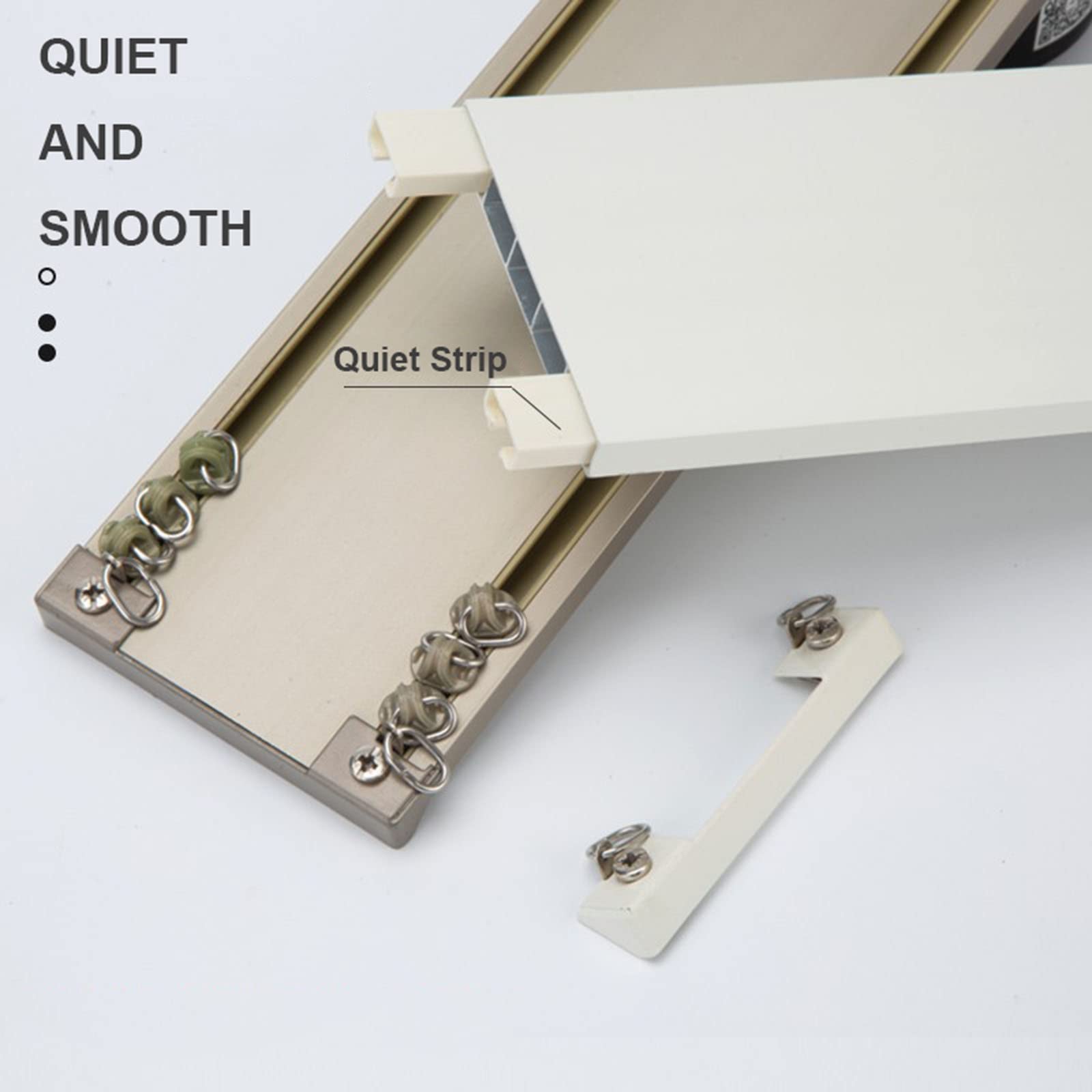 Rails À Double Rail Conjoints pour Rideaux, avec Bande Muette, Rail De Rideau De Plafond en Aluminium pour Lit Superposé Baie Vitrée Séparateur De Pièce (Color : White, Size : 1m/3.3ft)