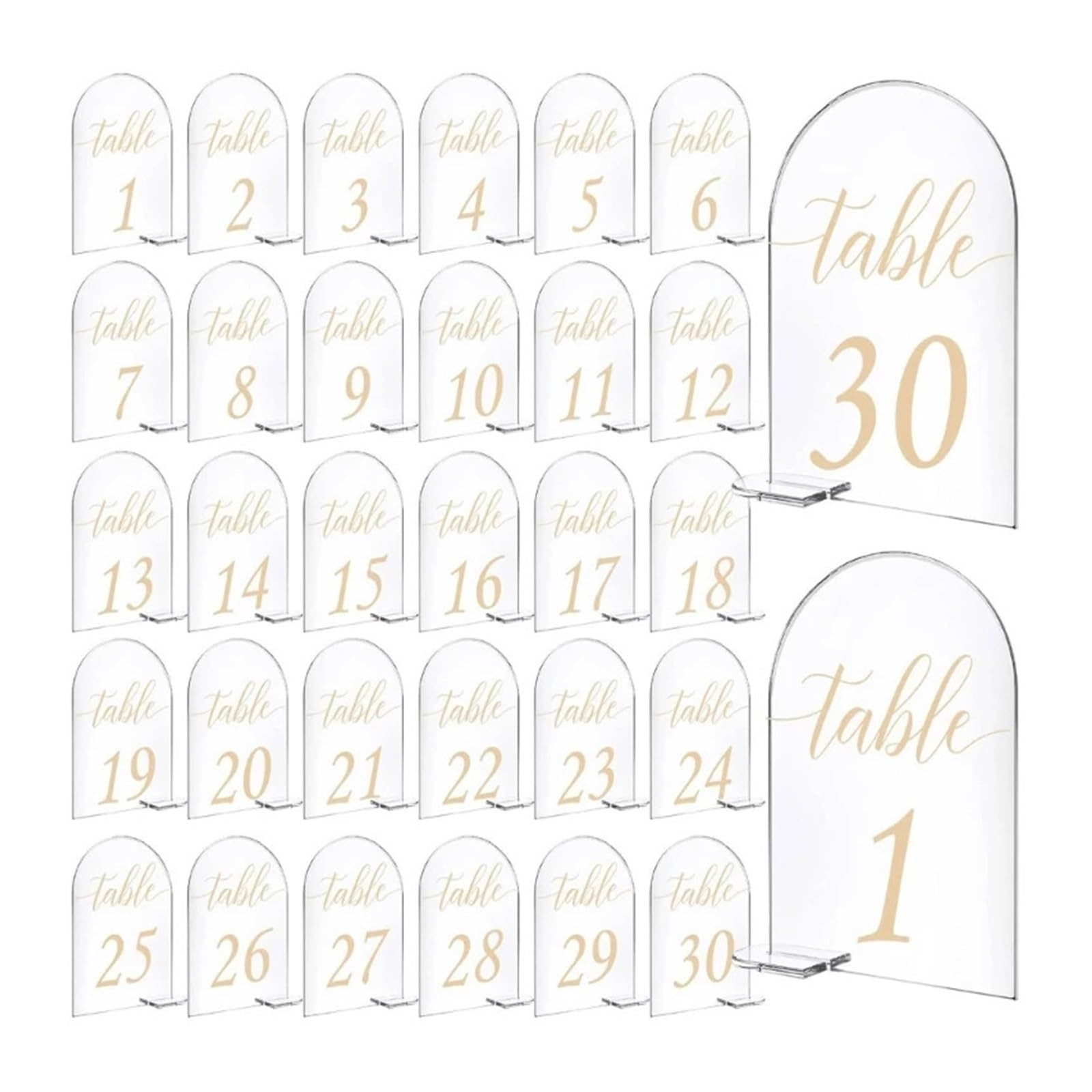 BMKGODN card stand， 30pcs Wedding Table Stand with Numbers Reception Event Cards Holder Birthday Party Decor 1-30