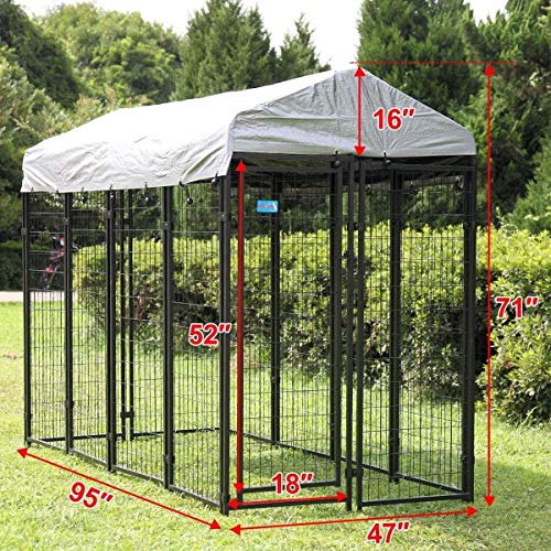 COZIWOW Heavy Duty Outdoor Dog Kennel and Crates for Large Dogs,Pet Playpen Cage House Run Fence Pin Play Pen with Roof… - Image 6