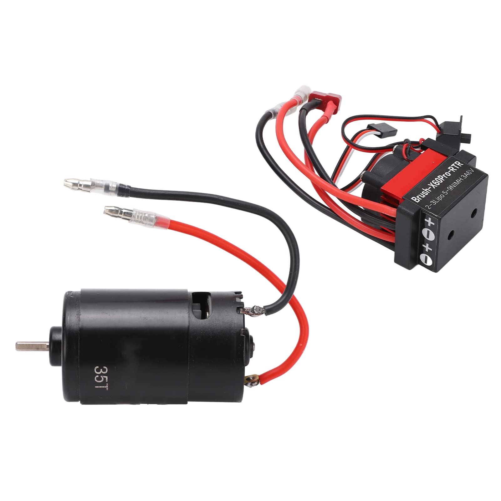 SCX10 1/10 RC Car Brushed Motor Kit 550 35T, 60 A dwukierunkowy ESC, wysoki moment obrotowy, trwała wydajność, łatwa instalacja, obsługa