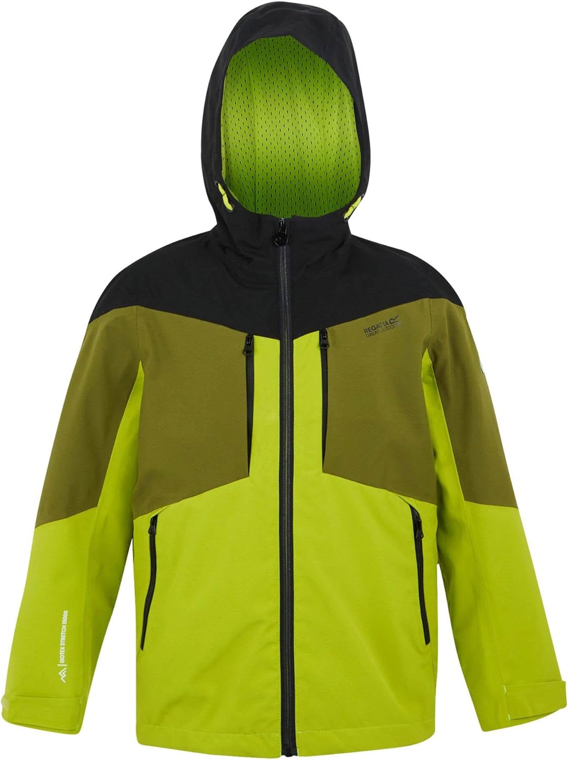 Regatta Childrens/Kids Highton VI Waterproof Jacket (5-6 Years) (Grenoble Green/Nephrite Green/Black/Wild Lime)