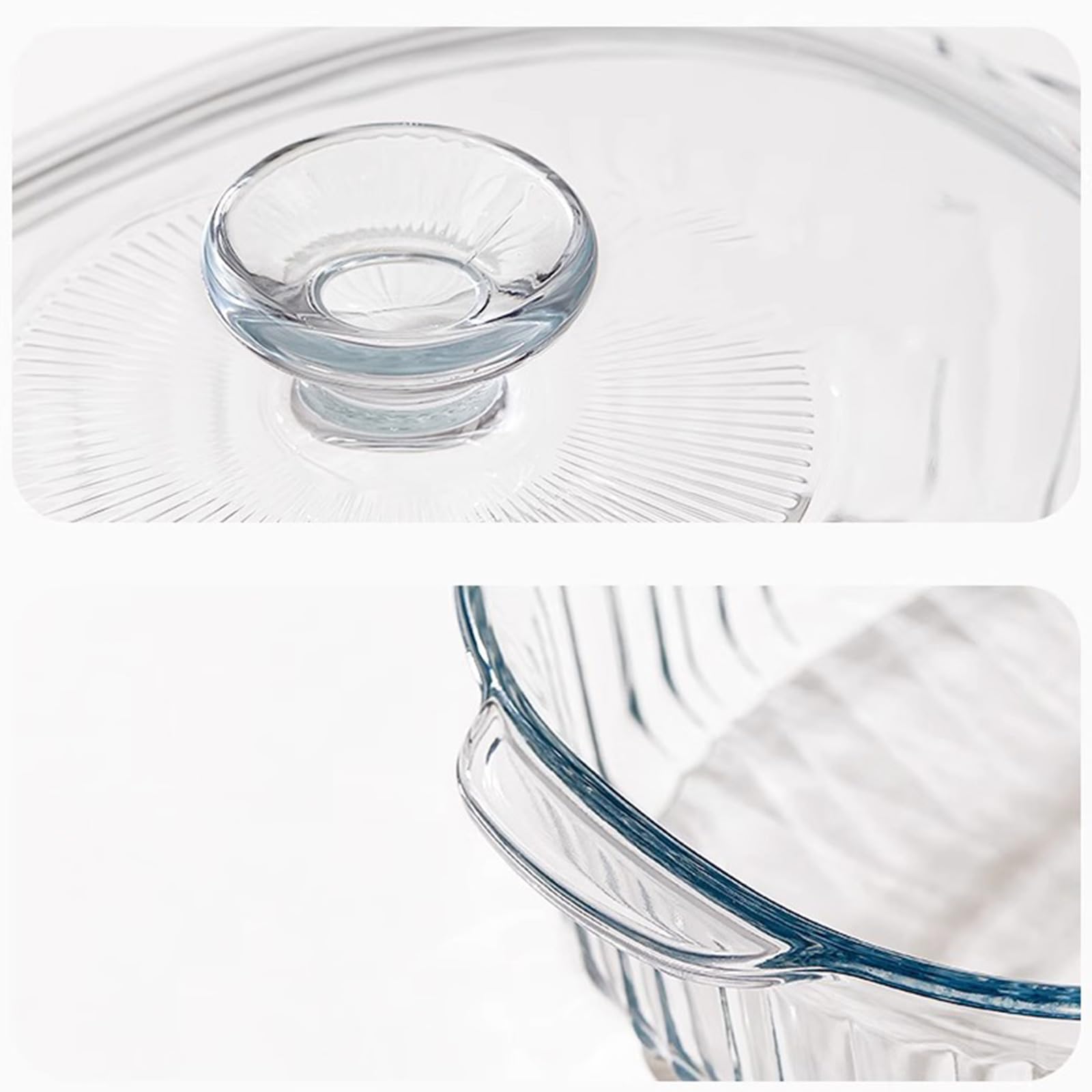 Auflaufform aus Glas mit Deckel, mikrowellengeeignet, zum Backen und Aufbewahren von Suppenschüsseln mit großem Fassungsvermögen