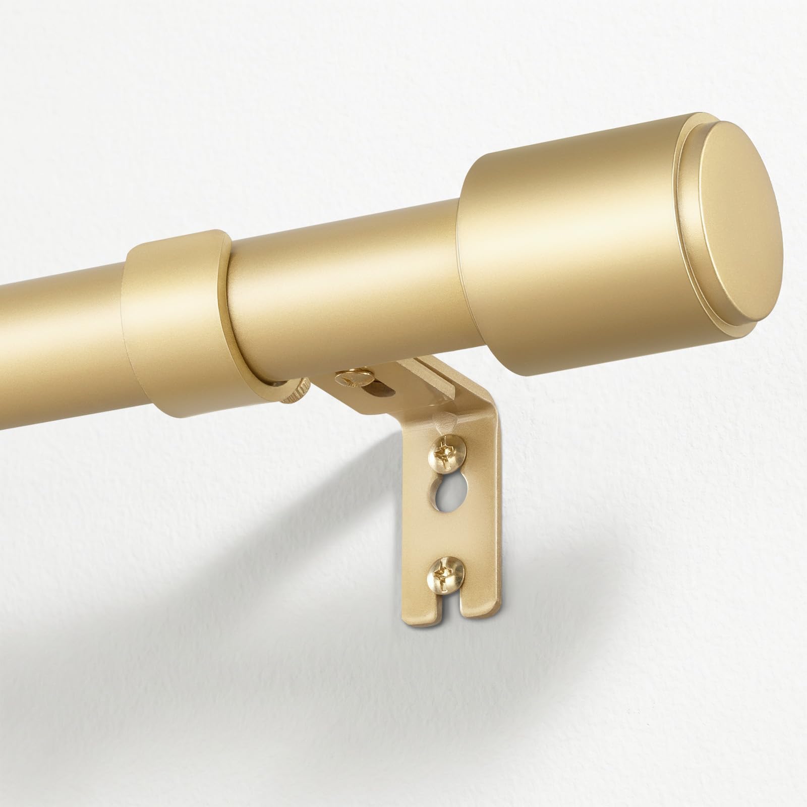 DEFYNEE Extendable Curtain Pole for Eyelet, Gold, 25mm, 81-218cm