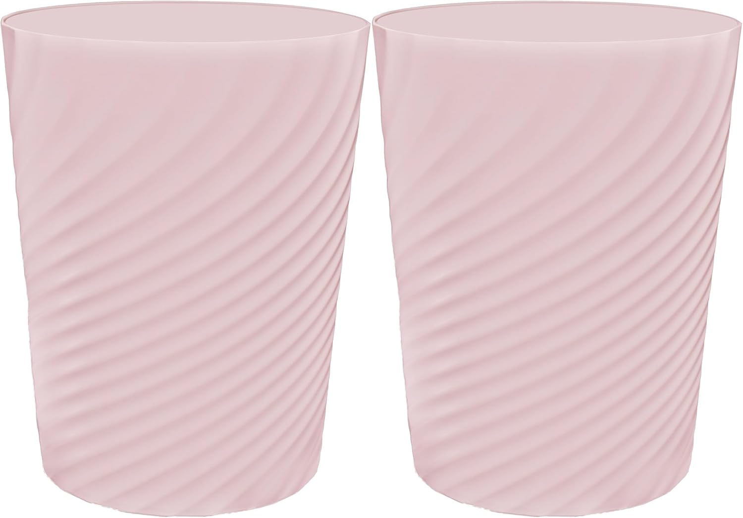 DAJITRE 1.8 Gallon Small Trash Can Wastebasket Recycling Bin Slim Profile for Compact Spaces Bathroom, Office, Bedroom, Kitchen (1.8 Gallon-2pack, Pink)