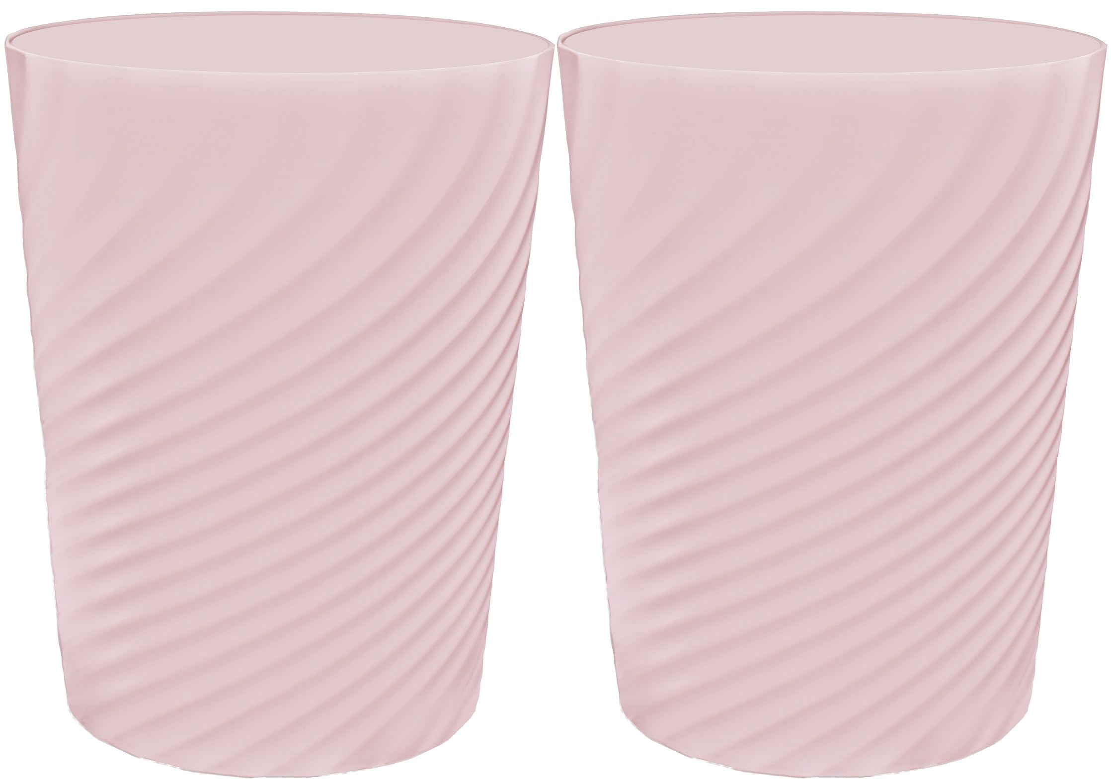 DAJITRE 1.8 Gallon Small Trash Can Wastebasket Recycling Bin Slim Profile for Compact Spaces Bathroom, Office, Bedroom, Kitchen (1.8 Gallon-2pack, Pink)