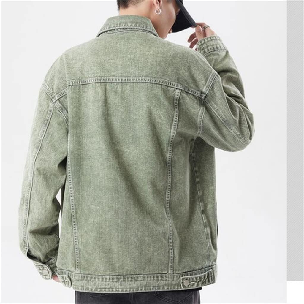 Retro Work Jacket Denim Men's Autumn Washed Casual Top(2XLcode)